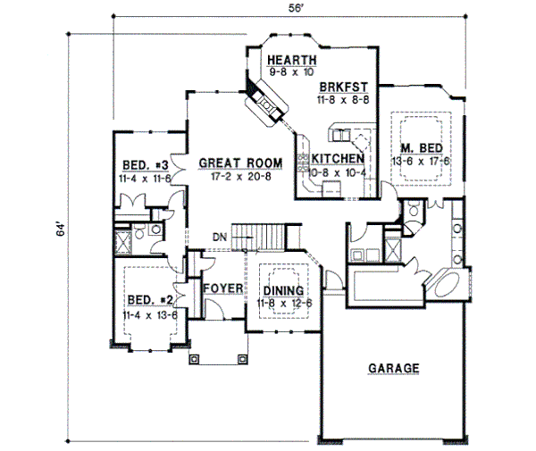 European Floor Plan - Main Floor Plan #67-252