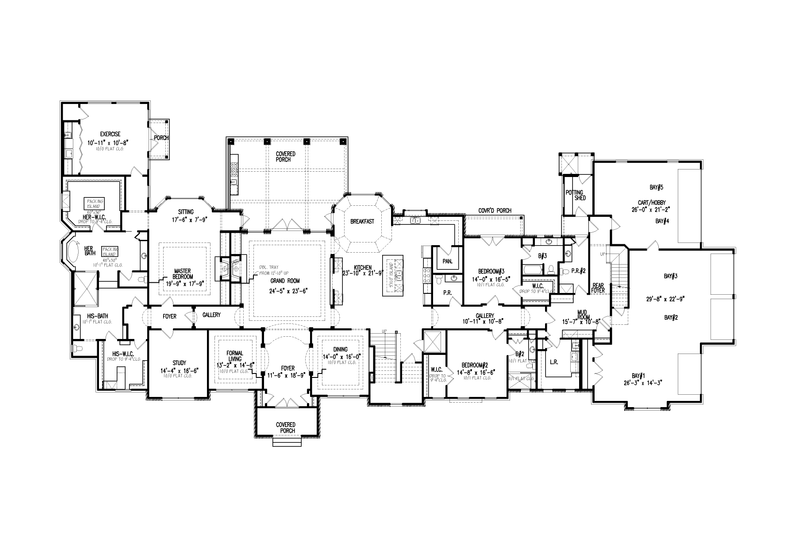 House Design - Floor Plan - Main Floor for European House Plan #54-586 - 7 bed, 7 bath