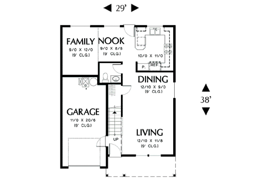 Floor Plan - Main Floor for Traditional House Plan #48-315 - 3 bed, 1.5 bath