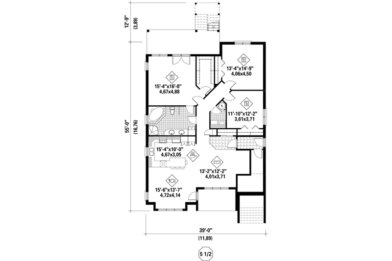 Home Plan - Floor Plan - Main Floor for Country House Plan #25-4612 - 9 bed, 3 bath