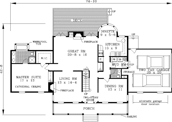 Dream House Plan - Farmhouse Floor Plan - Main Floor Plan #3-105