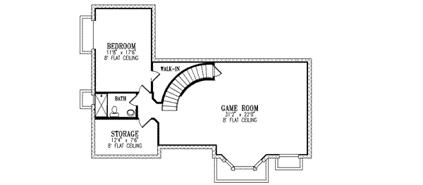 House Design - Adobe / Southwestern Floor Plan - Lower Floor Plan #1-897