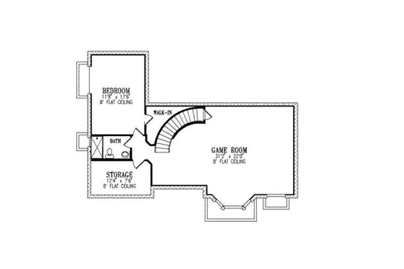 House Blueprint - Floor Plan - Lower Floor for Adobe / Southwestern House Plan #1-897 - 6 bed, 4.5 bath