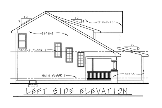 Exterior - Other Elevation for Craftsman House Plan #20-2148 - 3 bed, 2.5 bath