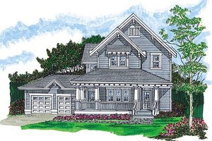 Country Exterior - Front Elevation Plan #47-424