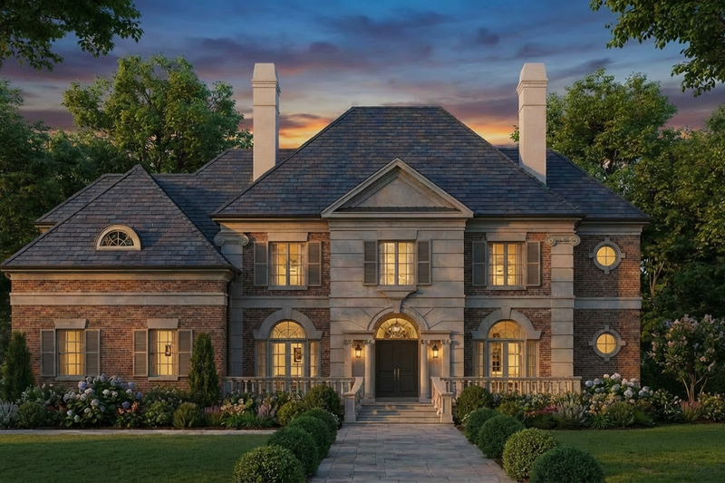 Home Plan - Exterior - Front Elevation 4 for Classical House Plan #119-113 - 4 bed, 4.5 bath