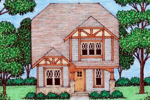 Tudor Exterior - Front Elevation Plan #413-869