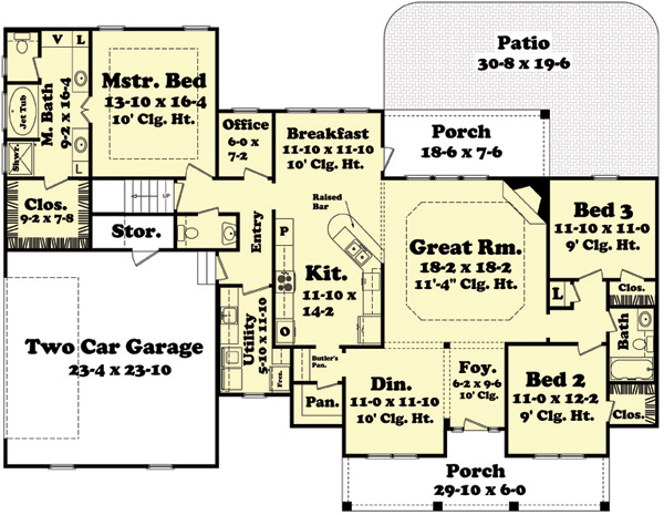 Home Plan - Country Floor Plan - Main Floor Plan #430-45