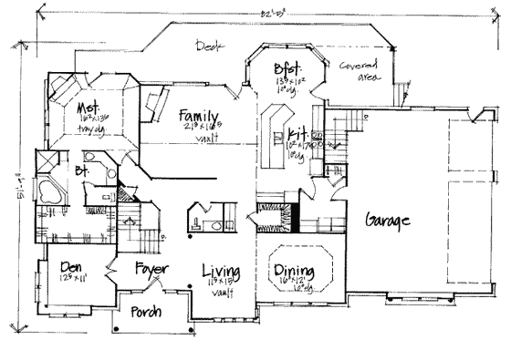 Floor Plan - Main Floor for Modern House Plan #308-108 - 4 bed, 3.5 bath