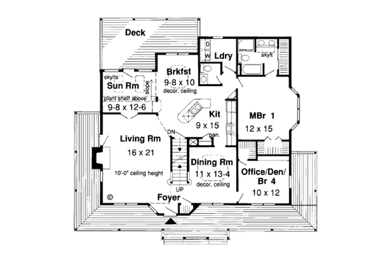 Floor Plan - Main Floor for Traditional House Plan #312-798 - 4 bed, 2.5 bath