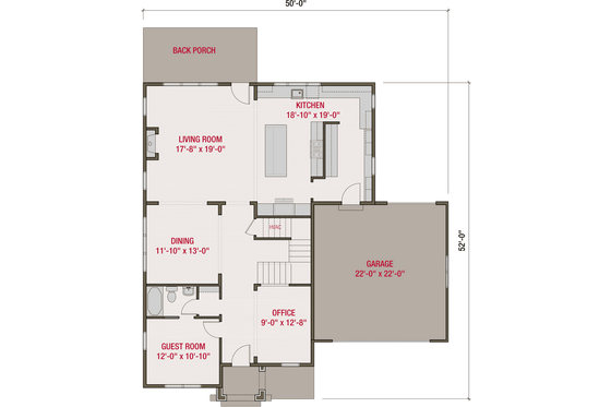 Floor Plan - Main Floor for Tudor House Plan #461-89 - 5 bed, 3 bath