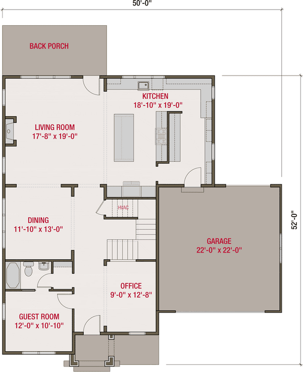 Home Plan - Tudor Floor Plan - Main Floor Plan #461-89