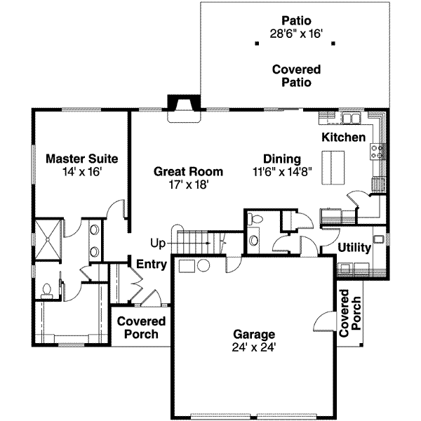 Home Plan - Traditional Floor Plan - Main Floor Plan #124-584