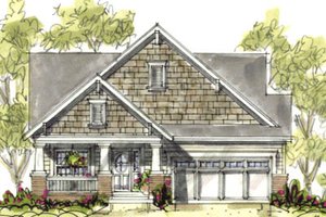 Cottage Exterior - Front Elevation Plan #20-1206