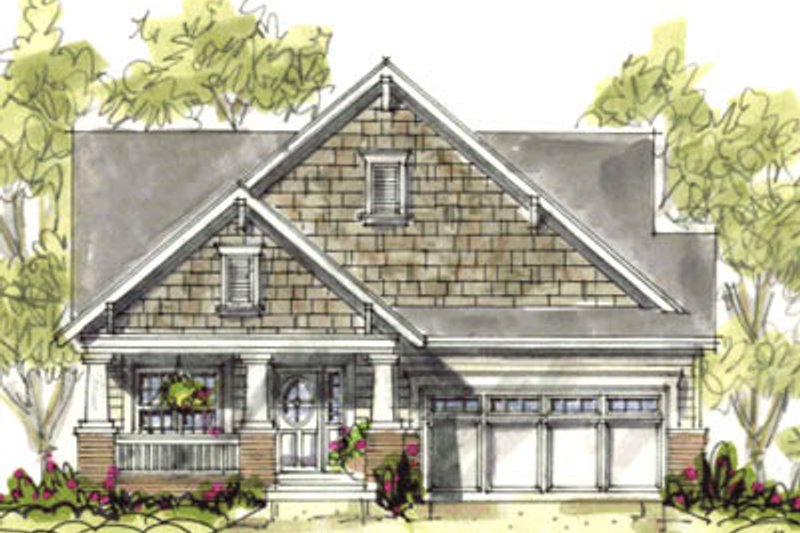Architectural House Design - Cottage Exterior - Front Elevation Plan #20-1206