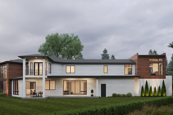 Exterior - Rear Elevation for Modern House Plan #1066-279 - 4 bed, 6 bath
