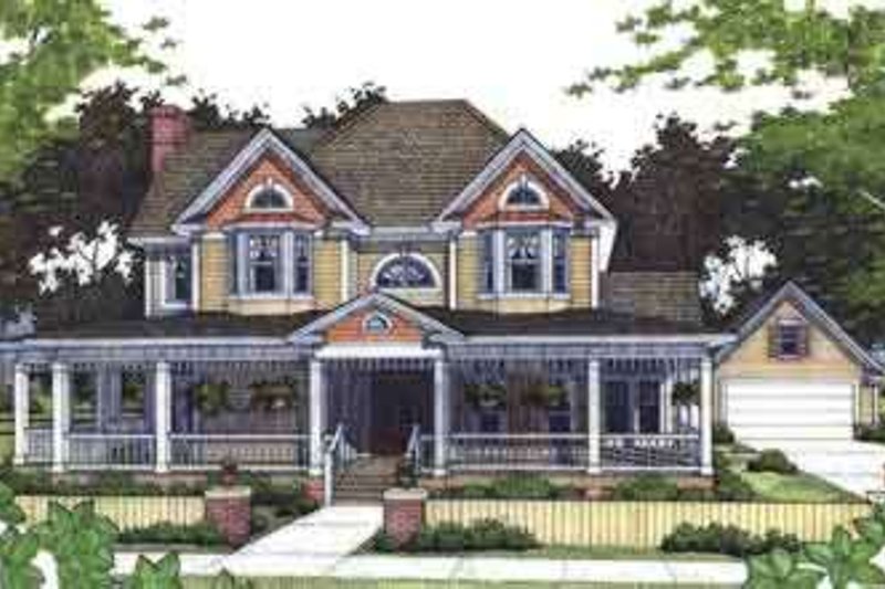 Dream House Plan - Farmhouse Exterior - Front Elevation Plan #120-104