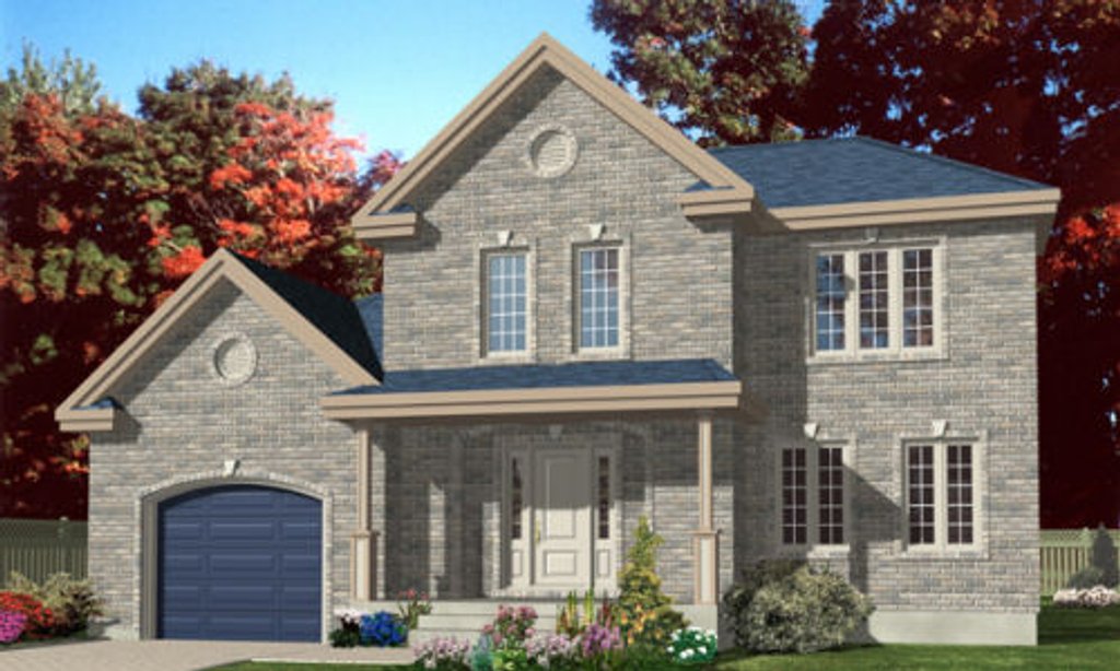 Exterior - Front Elevation 2 for European House Plan #138-270 - 3 bed, 1.5 bath