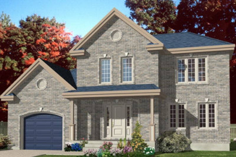 Exterior - Front Elevation 2 for European House Plan #138-270 - 3 bed, 1.5 bath