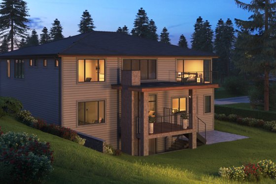 Exterior - Rear Elevation for Contemporary House Plan #1066-56 - 5 bed, 5.5 bath