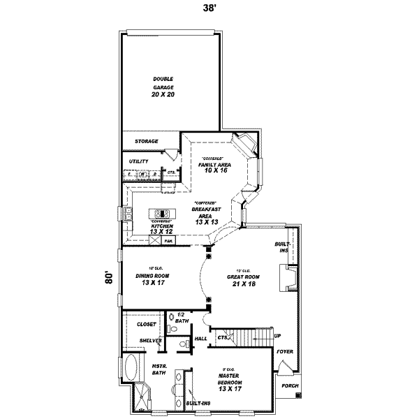 Colonial Style House Plan - 3 Beds 2.5 Baths 2508 Sq/Ft Plan #81-553 ...