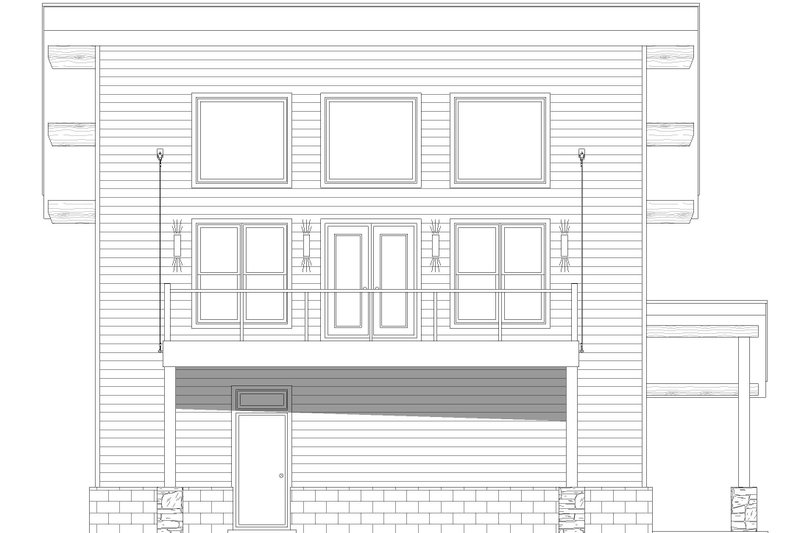 Home Plan - Exterior - Front Elevation 3 for Modern House Plan #932-42 - 3 bed, 2 bath