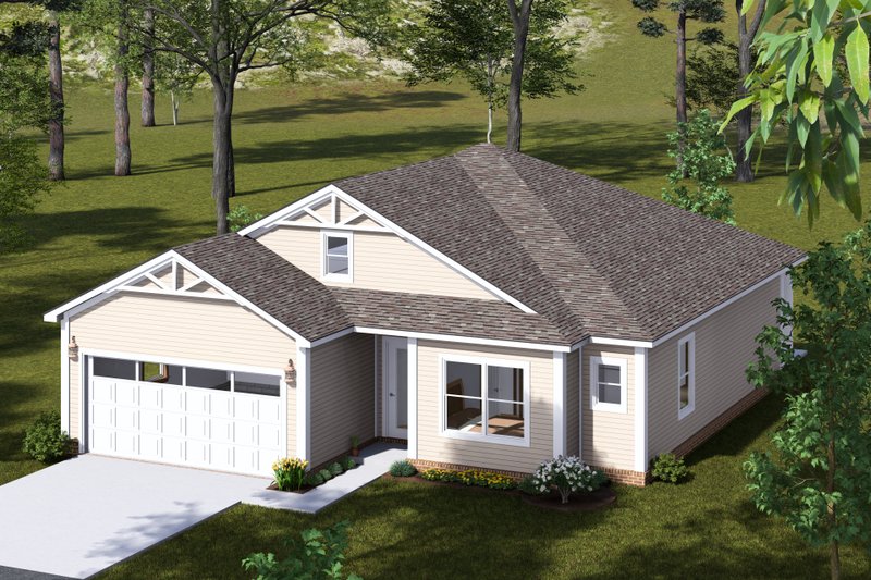 Home Plan - Exterior - Front Elevation 3 for Cottage House Plan #513-2312 - 3 bed, 2 bath