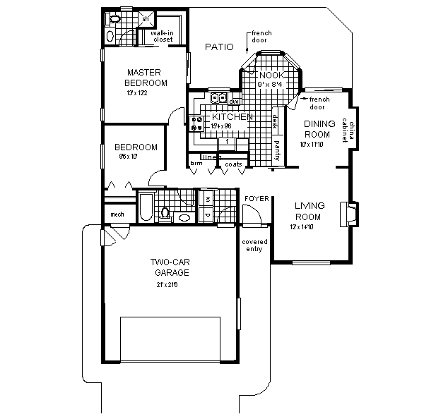 Home Plan - Ranch Floor Plan - Main Floor Plan #18-134