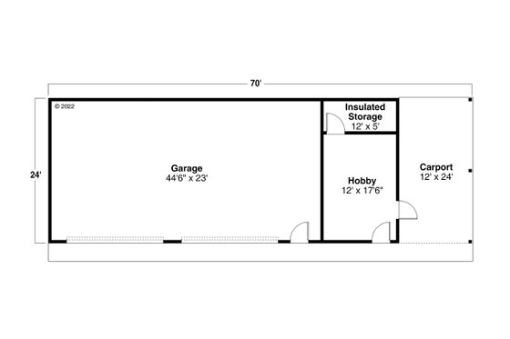 Floor Plan - Main Floor for Prairie House Plan #124-1308, 0 bath