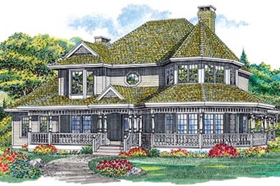 Exterior - Front Elevation for Victorian House Plan #47-193 - 4 bed, 2.5 bath