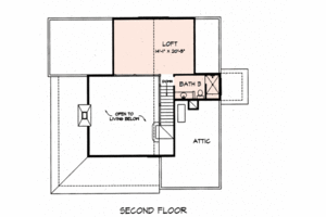 Floor Plan - Upper Floor for Country House Plan #140-154 - 2 bed, 3 bath