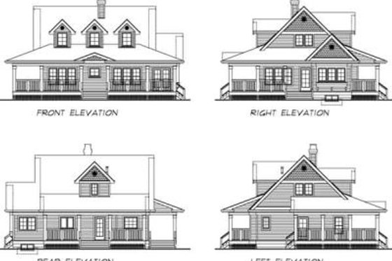 Exterior - Rear Elevation for Country House Plan #47-385 - 3 bed, 2 bath