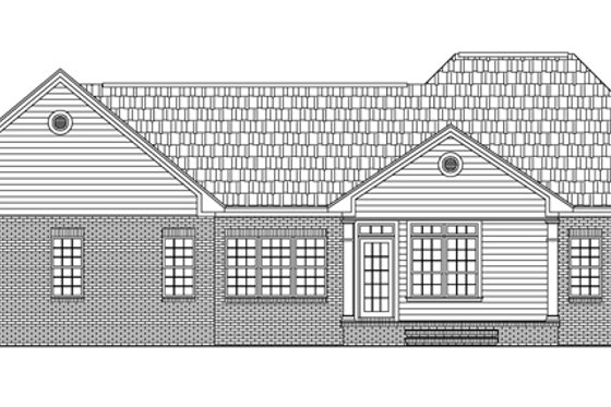 Exterior - Rear Elevation for Craftsman House Plan #21-447 - 3 bed, 2 bath