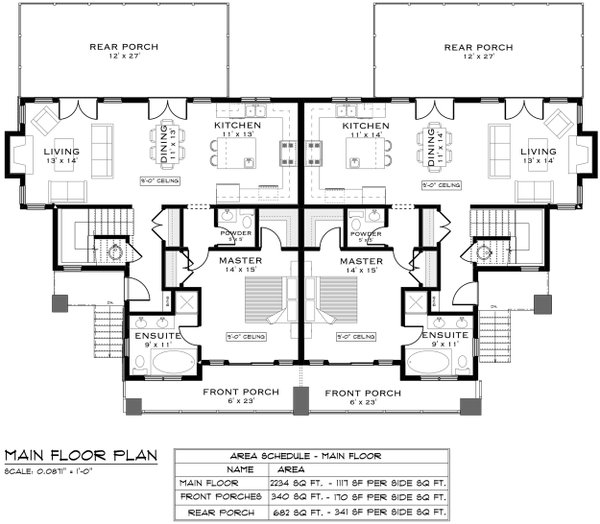 Farmhouse Floor Plan - Main Floor Plan #1101-18