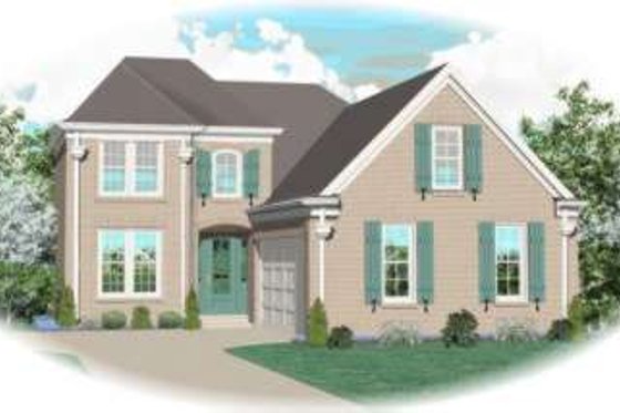 Exterior - Front Elevation for European House Plan #81-827 - 3 bed, 2.5 bath