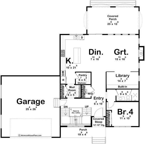 Cottage Floor Plan - Main Floor Plan #455-487