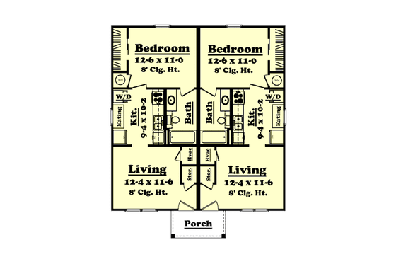 Floor Plan - Main Floor for Traditional House Plan #430-30 - 1 bed, 1 bath