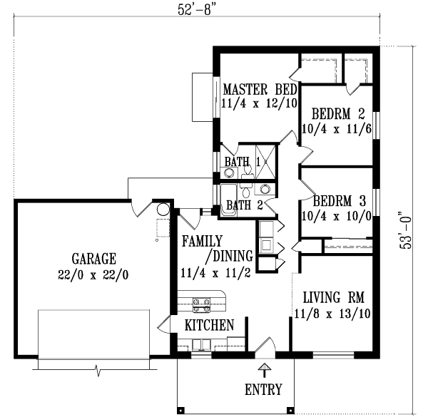 Architectural House Design - Adobe / Southwestern Floor Plan - Main Floor Plan #1-1066
