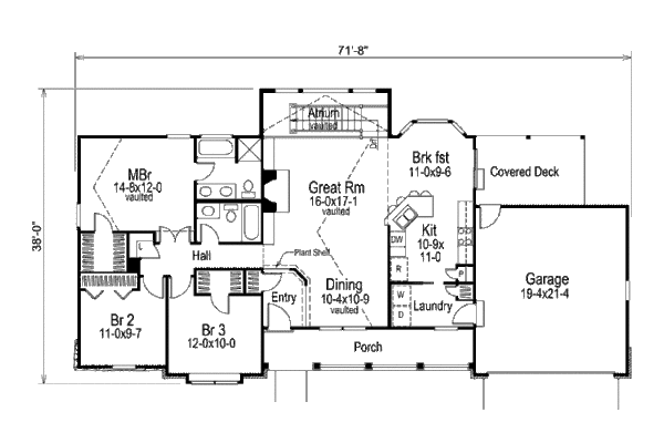 Dream House Plan - Ranch Floor Plan - Main Floor Plan #57-341