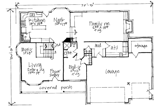 Floor Plan - Main Floor for Traditional House Plan #308-157 - 6 bed, 4 bath