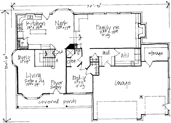 Floor Plan - Main Floor for Traditional House Plan #308-157 - 6 bed, 4 bath