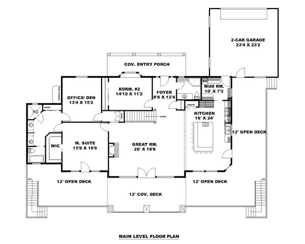 Dream House Plan - Craftsman Floor Plan - Main Floor Plan #117-1040