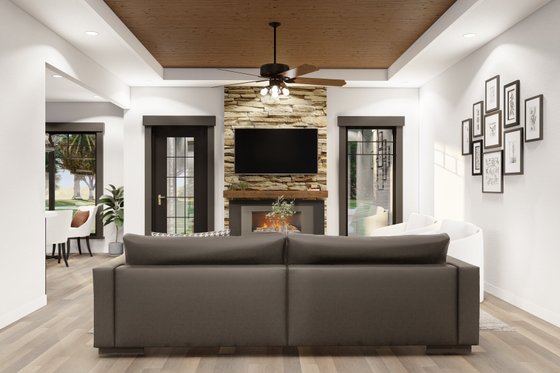 Interior - Family Room for Craftsman House Plan #17-2219 - 3 bed, 2 bath