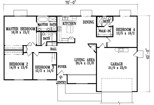 Architectural House Design - Adobe / Southwestern Floor Plan - Main Floor Plan #1-887