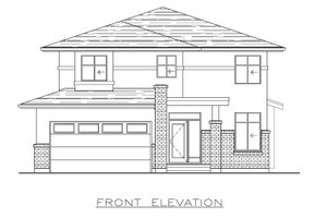 Exterior - Front Elevation 3 for Modern House Plan #1100-56 - 4 bed, 2.5 bath