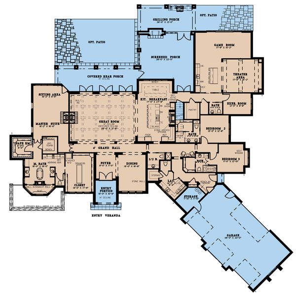 Home Plan - European Floor Plan - Main Floor Plan #923-208