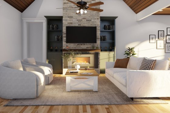 Interior - Family Room 1 for European House Plan #17-2483 - 3 bed, 2 bath