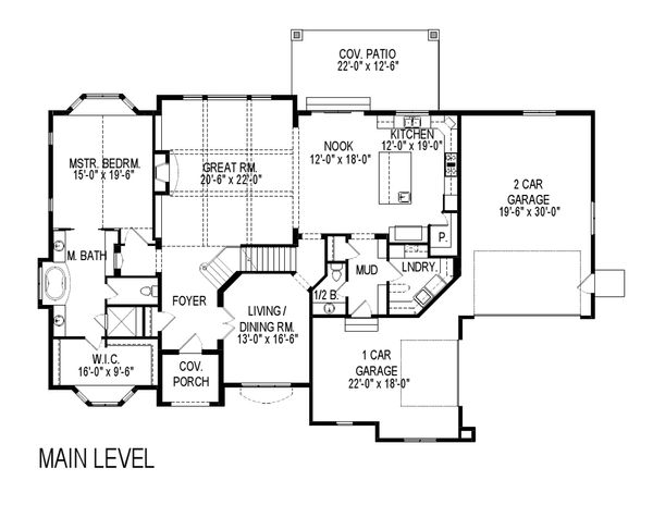 Architectural House Design - European Floor Plan - Main Floor Plan #920-30