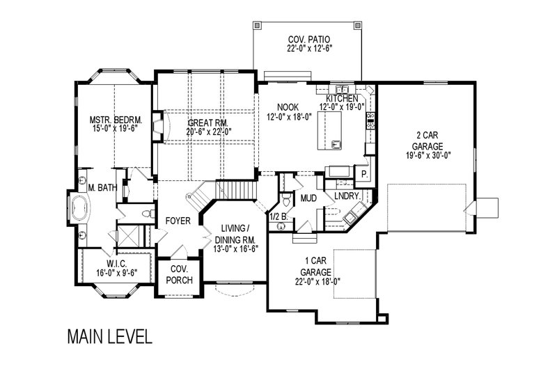 Dream House Plan - Floor Plan - Main Floor for European House Plan #920-30 - 7 bed, 4.5 bath