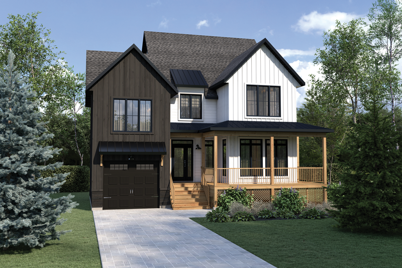 House Blueprint - Farmhouse Exterior - Front Elevation Plan #25-5039
